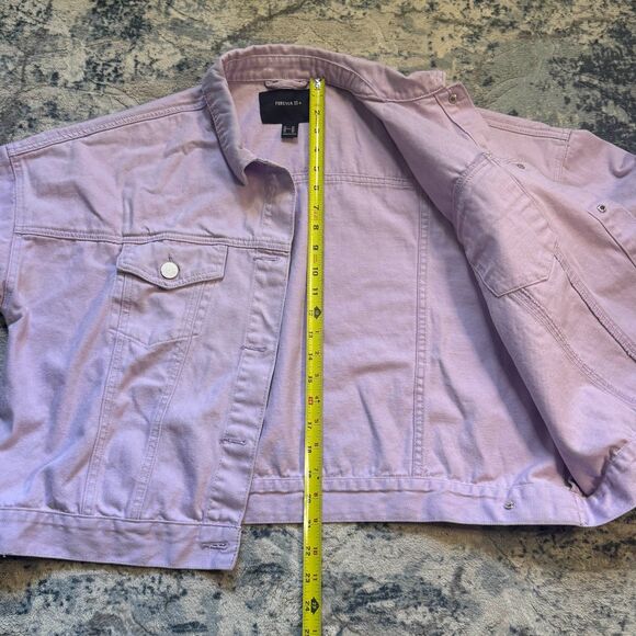 Forever 21+ Light Wash Purple Casual Jean Jacket Womens 0X Plus Size - Picture 5 of 6